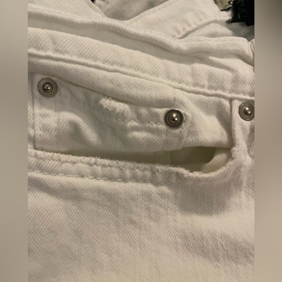 Lucky Brand Sheffield Sweet N Low White Bootcut Jeans Women 16 / 33 spot in pics - Picture 11 of 16